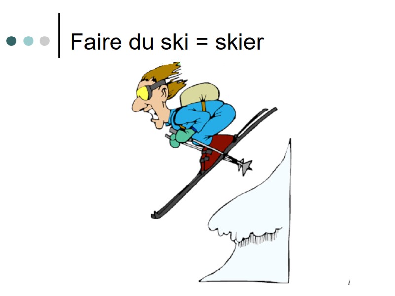 Faire du ski = skier